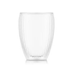 Set 2 Verres BODUM - PAVINA Double Paroi, Striés, 32 Cl, Transparent