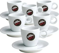 6 Tasses Et Sous-tasses Expresso Caffè Vergnano