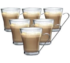 6 Verres à Cappuccino Oslo Avec Anse 22 Cl - Bormioli Rocco