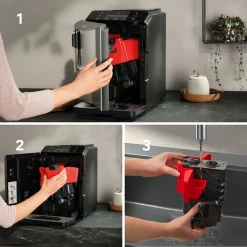 SIEMENS EQ300 - TF305E04 Inox Et Titane Métallisé - Garantie 3 Ans -Vente De Café demontage facile nettoyage