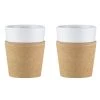 2 Tasses Bistro 30 Cl - Porcelaine Blanche Et Liège - BODUM