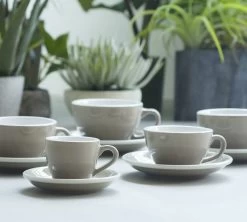 6 Tasses Espresso Egg Et Sous-Tasses Teal Loveramics - 8 Cl -Vente De Café egg ambiance