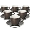 6 Tasses Espresso Et Sous-tasses Egg 8cl Gunpowder - Loveramics