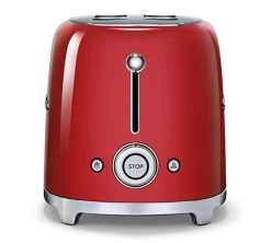 Grille-pain TSF02RDEU 4 Tranches Rouge - SMEG -Vente De Café gp boutons rouge