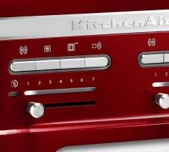 Toaster KitchenAid 5KMT4205ECA Artisan Rouge Pomme D'Amour - 4 Fentes -Vente De Café gprouge boutons