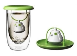 Tasse En Verre 40cl Et Couvercle Infuseur à Thé Birdie Rouge - QDO -Vente De Café infuseur qdovert