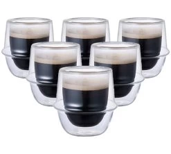 6 Verres Double Paroi Kronos 8cl - KINTO