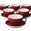 6 Tasses Café Latte Et Sous-tasses Egg 30 Cl Rouge - Loveramics