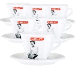 Lot De 6 Tasses + Sous Tasses Cappuccino 19cl - Lelit