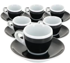 6 Tasses Et Sous-tasses Expresso Verona Noire Millecolori - Ancap