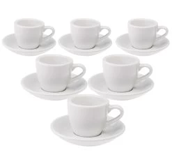 6 Tasses Espresso Et Sous-tasses Egg White Loveramics - 8 Cl