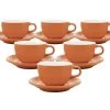 Tasses - ORIGAMI - Tasses Et Sous Tasses Latte Bowl Orange 19cl X6