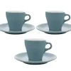 3 Tasses Et Sous-tasses Espresso Origami Turquoise - 9cl