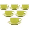 6 Tasses Et Sous Tasses Latte Bowl Origami 19 Cl - Vert