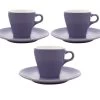3 Tasses Et Sous Tasses Espresso 9cl Violet - ORIGAMI