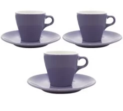 3 Tasses Et Sous Tasses Espresso 9cl Violet - ORIGAMI
