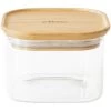 Boîte De Conservation Carrée - PEBBLY - En Verre Et Bambou - 500ml
