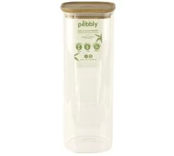 Boîte De Conservation Carrée - En Verre Et Bambou 2.2L - PEBBLY