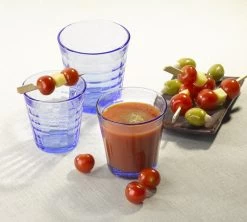 4 Verres Prisme Marine 27.5 Cl - Duralex -Vente De Café prisme marine verres 1