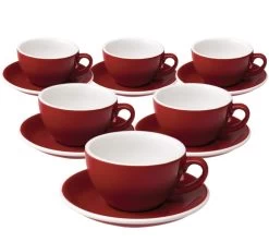 Tasses - LOVERAMICS - Cappuccino Et Sous-tasses Rouge Egg 20 Cl