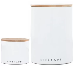 Lot 2 Boites De Conservation Céramique AIRSCAPE - Avec Vide D'air - Blanche - 500g Et 250g