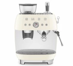 Machine Expresso SMEG EGF03CREU Crème Années 50 Avec Moulin Intégré