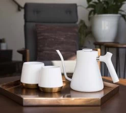 Bouilloire Traditionnelle Stagg Blanc 1 L Col De Cygne - FELLOW -Vente De Café staggblanc tass