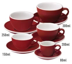 Tasses - LOVERAMICS - Cappuccino Et Sous-tasses Rouge Egg 20 Cl -Vente De Café taille egg 9