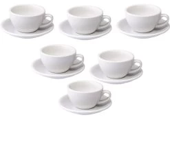 6 Tasses Cappucino Et Sous-tasses Egg 20 Cl Blanc - Loveramics