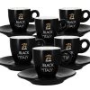 6 Tasses Et Sous-tasses Black Of Italy 7cl - Zicaffè