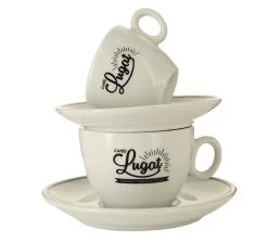 6 Tasses Cappuccino Et Sous-tasses Porcelaine - 17.5 Cl - Cafés Lugat -Vente De Café tasses cafes lugat 1