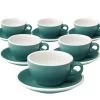 6 Tasses Cappuccino Et Sous-tasses Egg 20 Cl Teal - Loveramics