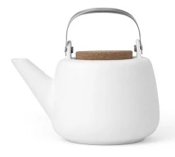 Pack Théière Nicola En Porcelaine Blanche 1.2L + 2 Tasses 15cl - Viva Scandinavia + Offre Cadeau -Vente De Café theiere blc porcelaine 1