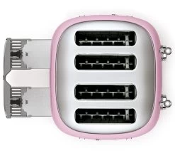Grille-pain TSF03PKEU 4 Tranches Rose Vernis - SMEG -Vente De Café toaster4tr rose2
